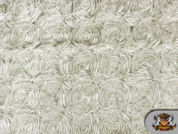 Rosette Satin IVORY Fabric By the Yard