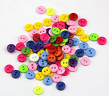 RayLineDo One Pack of 400 Mixed Bright Candy Color Plain Round 2 Holes Resin Buttons for Crafting