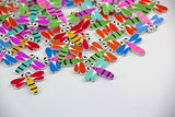 Pack of 50PCS Dragonfly Buttons Colorful of Various Plain Round DIY 2 Holes Wooden Buttons for