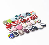 RayLineDo 30pcs Assorted Pattern Linen Cotton Fabric Covered Buttons 2 Holes Craft Sewing Button
