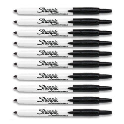 Sharpie Retractable Markers black fine tip, 10 Markers Per Order (36701)