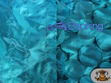 Round Petal Taffeta Teal Fabric / 54" Wide / Sold By the Yard