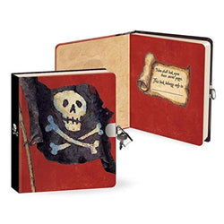 Peaceable Kingdom Pirates 6.25" Lock and Key, Lined Page Diary for Kids