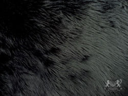 Faux / Fake Long Pile Fur Shaggy BLACK Fabric / 1 YARD