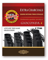 Koh-I-Noor Gioconda 8694 Artificial Extra Charcoals Pack of 4 Medium