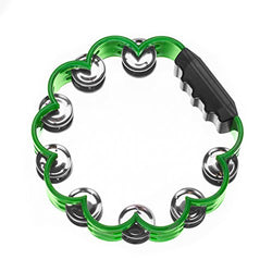 Tambourine for Kids and Adults - Easy to Use - Comfortable Hand Held Percussion Instrument - Great for Choirs - Percussion Ensembles - Birthday Parties - Drum Circles - Etc (Shamrock)