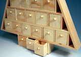 Wood Advent Tree Featuring 24 Removable Box Drawers -Ready to Paint Unfinished