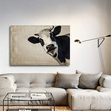 wall26 - A Cow on Vintage Background Gallery - Canvas Art Wall Decor - 24"x36"