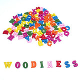 RayLineDo 100pcs Wooden Capital Letters Sewing Buttons Pendants DIY Craft Clothes Decor