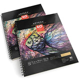 ARTEZA 11x14” Mixed Media Sketch Book, 2 Pack, 110lb/180gsm, 120 Sheets (Acid-Free,