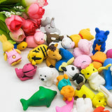 TOAOB 28PCS Pencil Erasers Adorable Non-Toxic Best Removable Assembly Zoo Mini Puzzle Animal Pencil