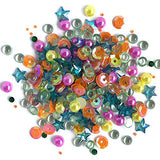 Buttons Galore Sparkletz Rainbow - Clear Acrylic Gems, Sequins, Flat Back Pearls - 3 Packs 36 Grams