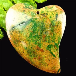 TryMarket(TM) Beautiful unique green heart Colorful Malachite Pendant Bead JA516