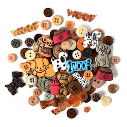 Buttons Galore VP303 50-Value Pack Dogs Button