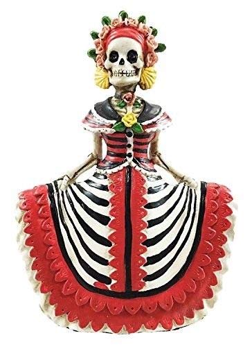 ShopForAllYou Figurines and Statues Day of The Dead Traditional Fiesta Cinco De Mayo Lady in Red