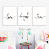 Love Live Laugh Quote Wall Art Modern Saying Art Print Black and White Motivational Word Art Poster,Set of 3（8" x10" ） Minimalist Canvas Art Painting Wall Decoration Warm Home Decor