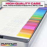 Platinum Soft Core Colored Pencils with Tin Case, Pack of 72