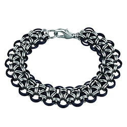 Weave Got Maille 2-Color Japanese Lace Chain Maille Bracelet Kit - Black Lace