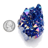 QGEM Natural Rock Crystal Quartz Cluster Druzy Geode Specimen,Mineral Gemstone Ornament Decor