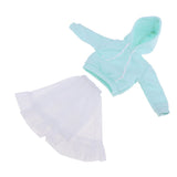 Fashion Long Sleeve Hoodie Veil Skirt Outfit for 12inch Blythe Licca Pullip Dolls Clothes Accessories Green