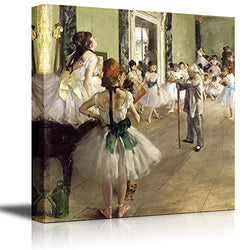 The Ballet Class by Edgar Degas - Canvas Print Wall Art Famous Painting Reproduction - 16" x 16"