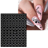 JMEOWIO 9 Sheets Love Heart Nail Art Stickers Decals Self-Adhesive Pegatinas Uñas Valentines Day Luxury Nail Supplies Nail Art Design Decoration Accessories