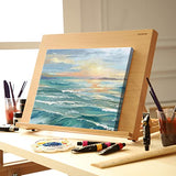 VISWIN 18½"X 14¼" Large Artist Drawing & Sketching Board, Sturdy Beech Wood Tabletop Easel with T-Square & Rubber Rope, Portable & Adjustable