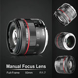 Meike 50mm f1.7 Full Frame Large Aperture Manual Focus Lens for Fujifilm X Mount Mirrorless Camera X-H1 X-Pro2 X-E3 X-T1 X-T2 X-T3 X-T4 X-T10 X-T20 X-T200 X-A2 X-E2 X-E2s X-E1 XPro1 X-S10,etc