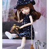 MEShape Flower Print Dress + Hat for 1/6 BJD/SD Doll Dress Up, Handmade Doll Clothes Accessories