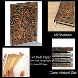 3D Dragon DND Journal Writing Notebook, Fantasy Leather Vintage Journal for Dungeons and Dragons Gifts RPG Player, A5 Antique Notepad Travel Journal for Men Boys & Kids Dragon Lover