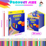 576 Counts Colored Pencils Bulk, 24 Assorted Colors, Color Pencils Soft Core Coloring Pencils for Kids Students Teachers Classroom School Supplies