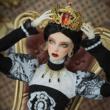 LiFDTC Noble Queen BJD Doll 1/4 SD Dolls 17 Inch 43.5cm Movable Ball Jointed Doll DIY Toys with Clothes Shoes Wig Exquisite Makeup Crown, Handmade Girl Dolls Toy Gifts