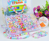 DIY Bead Jewelry Making Kit, Kids DIY Bracelets Necklaces Hairbands Rings Beading Kit Gifts for Girls Ages 6-12, 450Pcs+