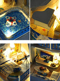 Kisoy DIY Dollhouse Kit, Exquisite Miniature with Furniture, Dust Proof Cover and Music Movement, for Your Perfect Craft (Meet The Mediterranean Sea)