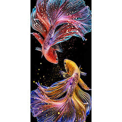 FEGAGA Diamond Painting Fish Animal Kit for Adults Full Drill Diamond Art Fish Animal Painting by Number Kits Gem Art Wall Home Decor(11.8 x19.6inch)
