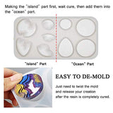 Island Resin Molds 4 Pack Ocean Style Silicone Molds for Jewelry Making, Epoxy Resin Casting Molds for Resin Crafts, DIY, Pendant, Necklace, Key Chain