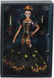 Barbie Collector: Dia De Muertos Doll, 11.5-Inch, Brunette, Wearing Embroidered Dress, Flower Crown & Skull Makeup with Doll Stand and Certificate of Authenticity