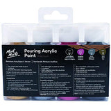 Mont Marte Premium Pouring Acrylic Paint, Cosmic, 4pc Set, 2oz (60ml) Bottles, Pre-Mixed Acrylic Paint, Suitable for a Variety of Surfaces Including Stretched Canvas, Wood, MDF and Air Drying Clay.