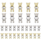 30 Pcs Nail Art Rhinestones,Shiny Alloy Bear 3D With Heart Crystal Nail Decoration,DIY Nail Art Decoration Accessories