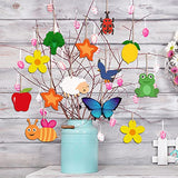 88 Pieces Unfinished Spring Wooden Cutouts Butterfly Wood Slices Flower Unfinished Wood Cutouts Blank Wooden Paint Crafts for Kids Painting, DIY Crafts Home Decoration Craft Project, 11 Styles