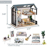 piberagi Doll House Miniature Dollhouse Kit DIY Wooden Dollhouse Accessories with Furniture Set Toy Plus Dust Proof Cover for Kids Teens Adults (QL002)