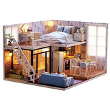 MAGQOO 3D Dollhouse Miniature with Furniture, DIY House Kit with Dust Proof 1:24 Scale Creative Room Idea (Blue Times)