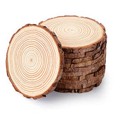 Pllieay 12Pcs 5.5-6 Inch Wood Slices, Unfinished Natural Craft Wooden Circles Tree Slice for DIY Crafts Wedding Decorations Christmas Ornaments Arts Wood Slices