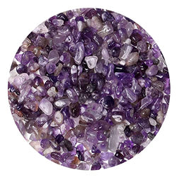 LAIDANLA Amethyst 400pcs Natural Chip Stone Beads 5-8mm Healing Crystal Irregular Gemstones Drilled DIY Loose Rocks Bead Crystal for Bracelet Earrings Necklace Jewelry Making Crafting