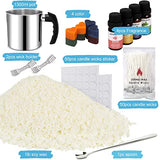 DINGPAI Candle Making Supplies Kit, Complete Soy Candle Making Set with Silver Candle Melting Pot, 1LB Soy Wax, Fragrance, Candle Dyes, Wicks, Wicks Sticker, Wicks Holder, Production Instructions