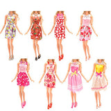 BARWA 32 pcs Doll Clothes and Accessories 10 pcs Party Dresses 22 pcs Shoes, Crown, Necklace Accessories for 11.5 inch Doll