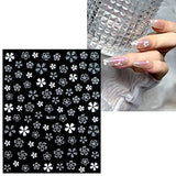 JMEOWIO 8 Sheets Spring Flower Nail Art Stickers Decals Self-Adhesive Pegatinas Uñas Black White Nail Supplies Nail Art Design Decoration Accessories