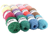 SCYarn for Scrubbies 12 Skeins Bonbons Yarn Assorted Colors 100% Polyester for Dishcloths Crochet and Knitting Project - Total 984 Yards Craft Kit (Pastel)