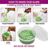 DIY 4 Pack Slime Making Science Supplies Kit - Create Non Sticky, Stretchy Slime Putty - Glow in The Dark - Everything Included in ONE - Accessories & Clear Instructions Included - ChefSlime