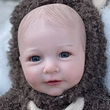 Adolly Hi 20 Inch Lifelike Reborn Baby Doll Silicone Vinyl Newborn Toddlers Dolls Soft Cloth Body Gift Toy for Kids Nd20c04 Dark Brown Lambswool Rompers Name Martin